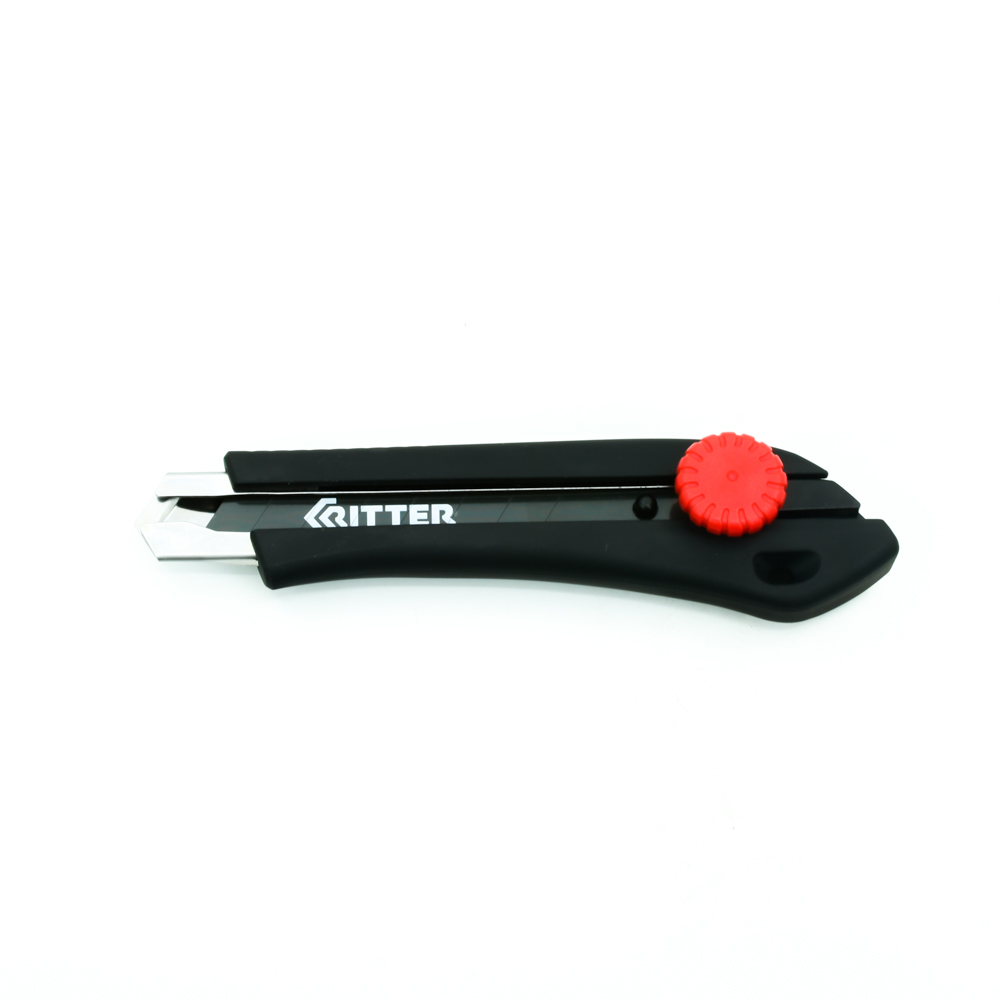 Нож Ritter строительный 18 мм (сталь SK2 Black) ABS пластик Soft-touch, усиленный 